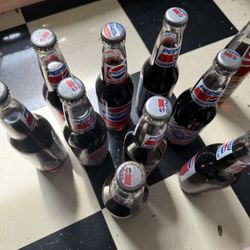 Vintage Pepsi NASCAR Longneck Bottles And One Vintage Come