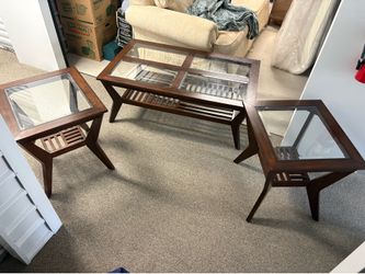 Glass Top Coffee and End Table Set