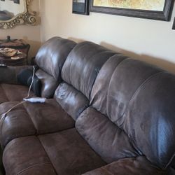 Priced to Sell ASAP - Dual reclining sofa brown Ashley