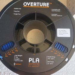 Overture PLA Pro 3D Printing Filament 2.85 mm Blue