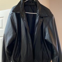 Men’s Leather Zipper Jacket Size M