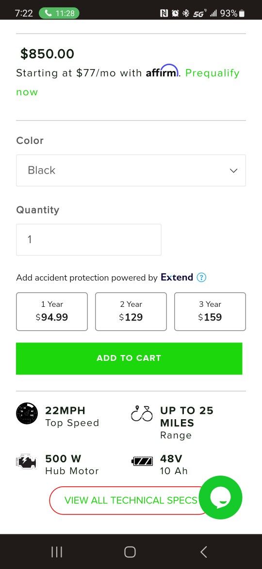 Scooter $450 500 Watt Front & Rear Shock Metal Good Quality