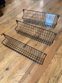 Spice Racks- Set of 3 - Metal Storage Racks - Black