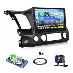 Honda Civic 2006-2011 Android Car Stereo with Wireless CarPlay Android Auto,10.1 Inch Android 13 IPS Touchscreen Car Audio Support Bluetooth GPS WiFi