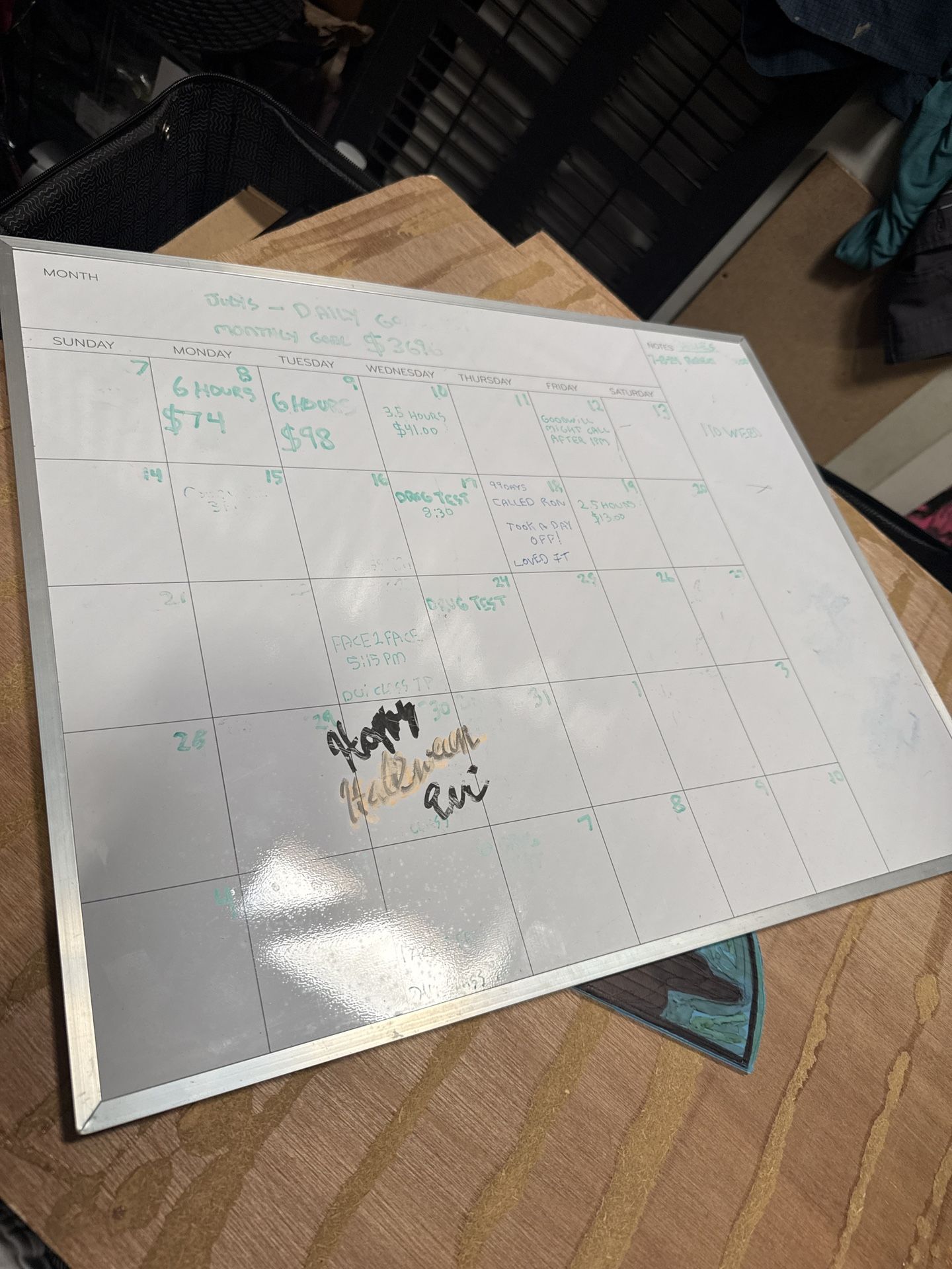 Magnetic Dry-Erase Wall Calendar – Monthly Planner Board