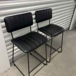Free Delivery 2 Black Counter Stools