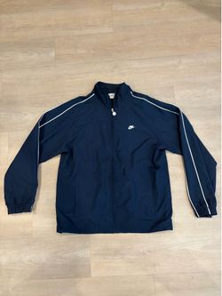 Vintage 2000s Nike Men's Blue Full-Zip Track Jacket,