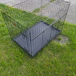  Dog Cage Kennel Medium Size 2 Doors Used Folding With Tray