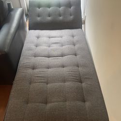 Grey Cushion Chair Bed 9/10  Condition  (head piece flattens out)