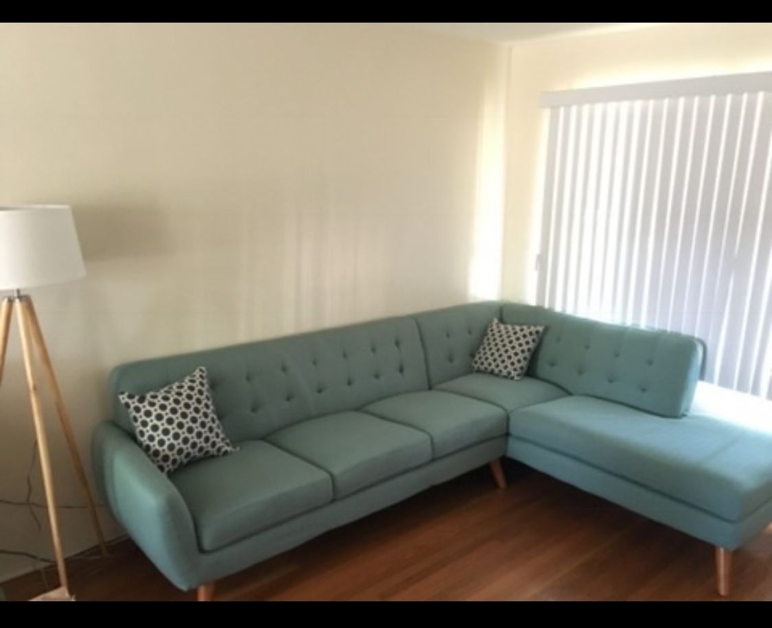 Mid century Replica Sectional Couch W/chaise