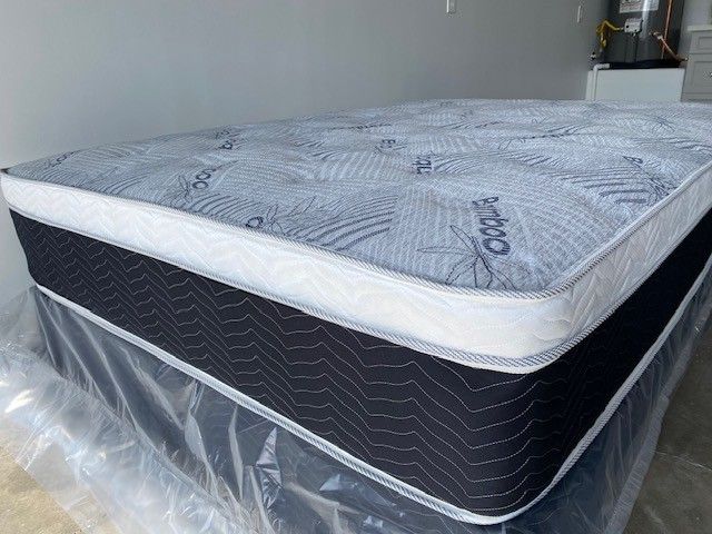Cal King Euro Bamboo Pillow Top Mattress!! - Main Image