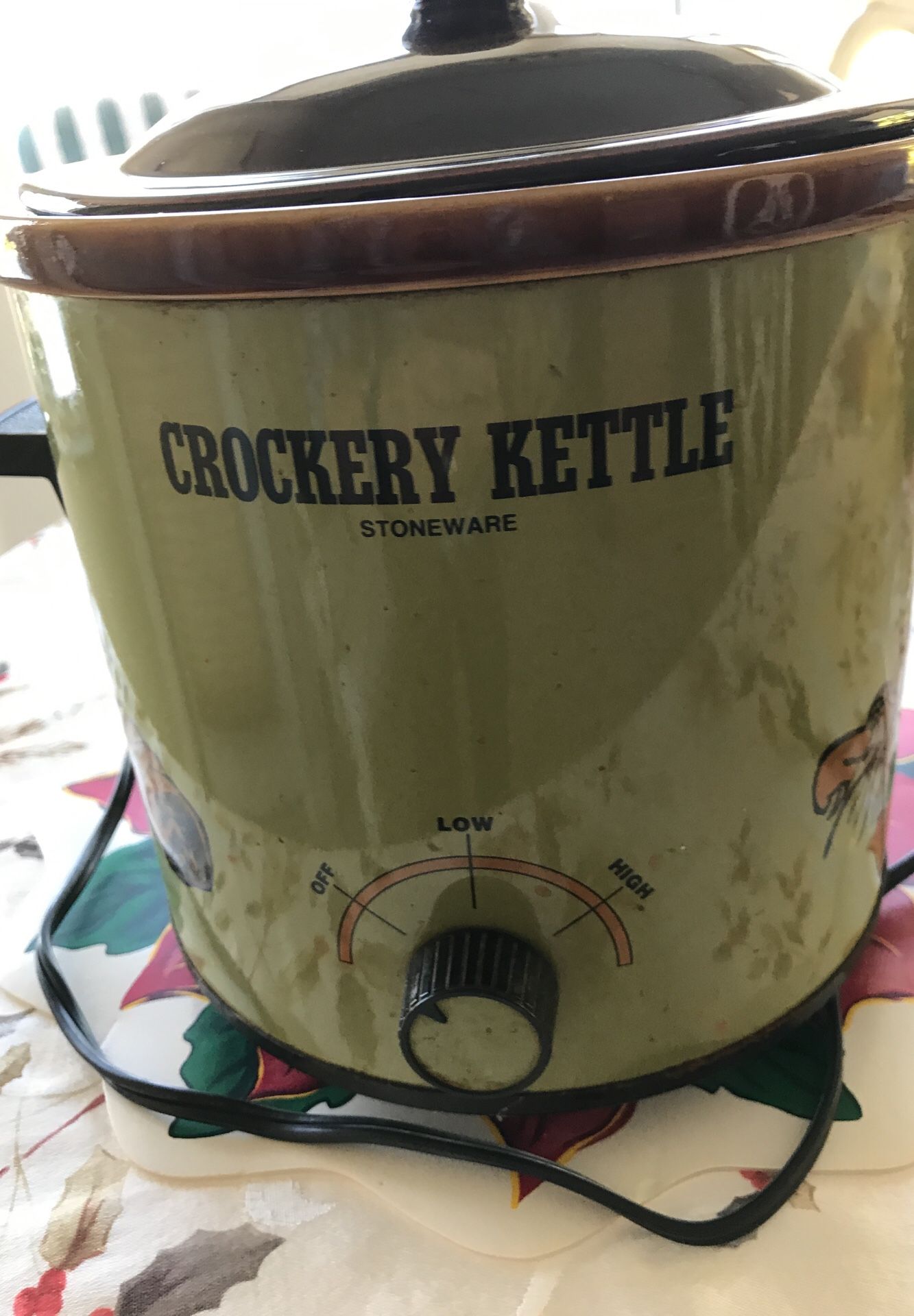Crockery kettle with lid slow cooker