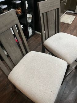 2 grey kitchen tall chairs