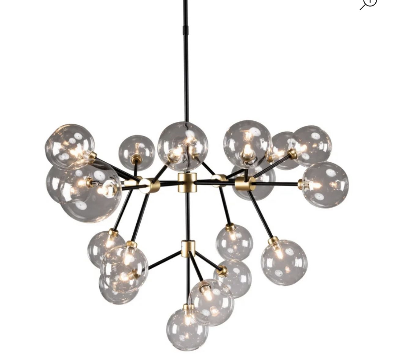 Benjara 20 - Light Sputnik Chandelier in black and gold; quality checked; new open box inspected: 32'' H X 39'' W X 39'' D MSRP $1270. Our price $720 