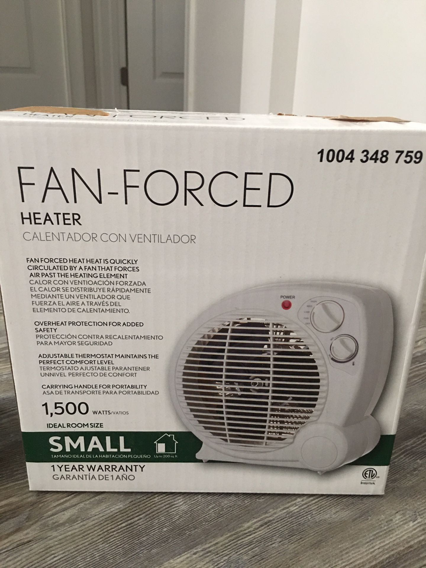 Two 1500-Watt Electric Fan Forced Portable Heaters