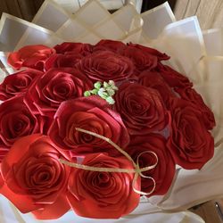 Flowers bouquet Eternal roses Ribbon roses 