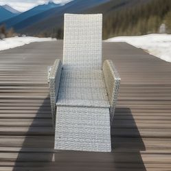 Outdoor Wicker Recliner Chairs (2)   By DEALHOUSE  Adjustable Backrest Footrest Patio