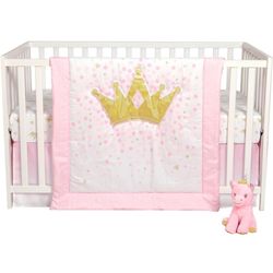 Baby Girl Crib Bedding Set & Crib Mobile With Music 