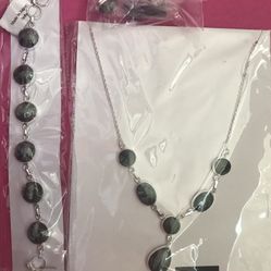 Seraphinite Set - Necklace, Bracelet& Earrings