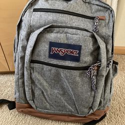 New Jansport Backpack-Cool Student Grey Letterman