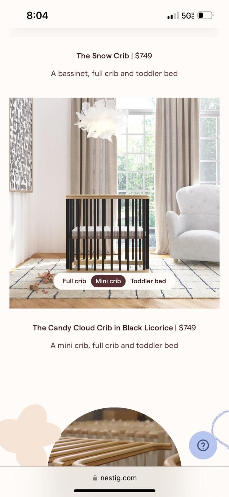 Nestig Candy Cloud Crib