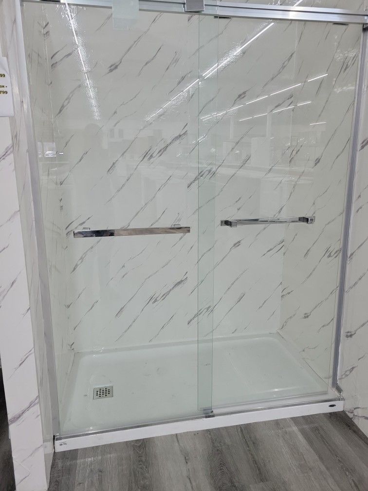 Shower Base Set And Glass Doors 