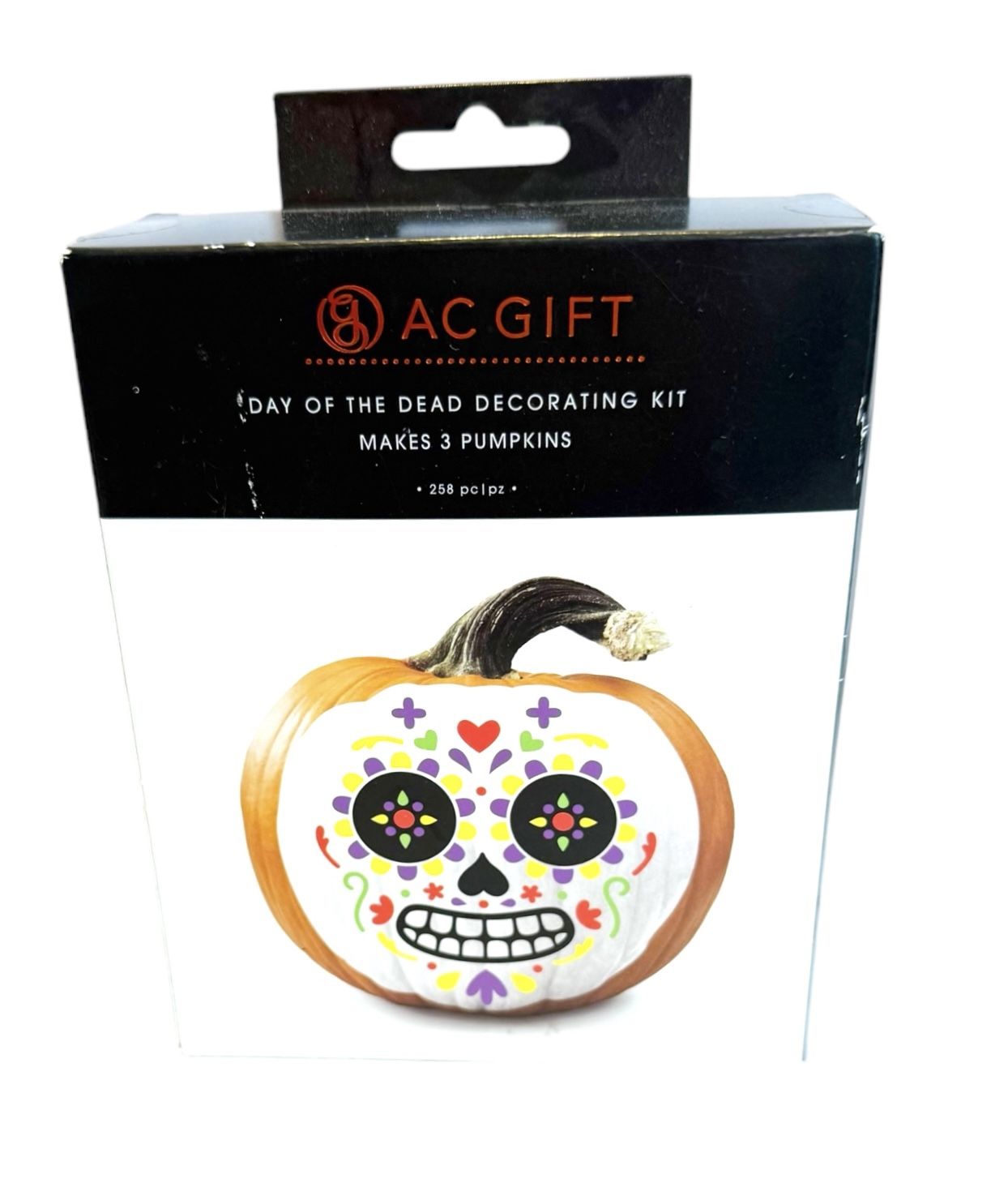 NEW AC GIFT Day of The Dead Pumpkin Decorating Kit Makes 3 Pumpkins New In Box