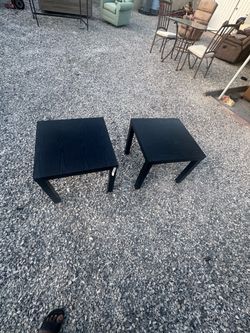 Black Wood End Tables Set of 2
