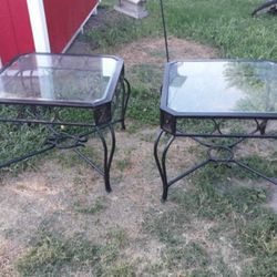 Glass Top End Tables 