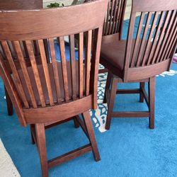 Wood Bar Stools (4)