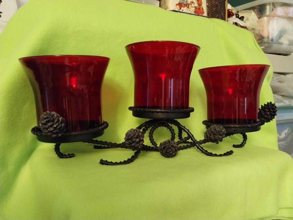 Rustic Metal Candle Holder