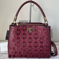 Kate Spade Spade Flower Embroidered Top Handle Satchel Bag