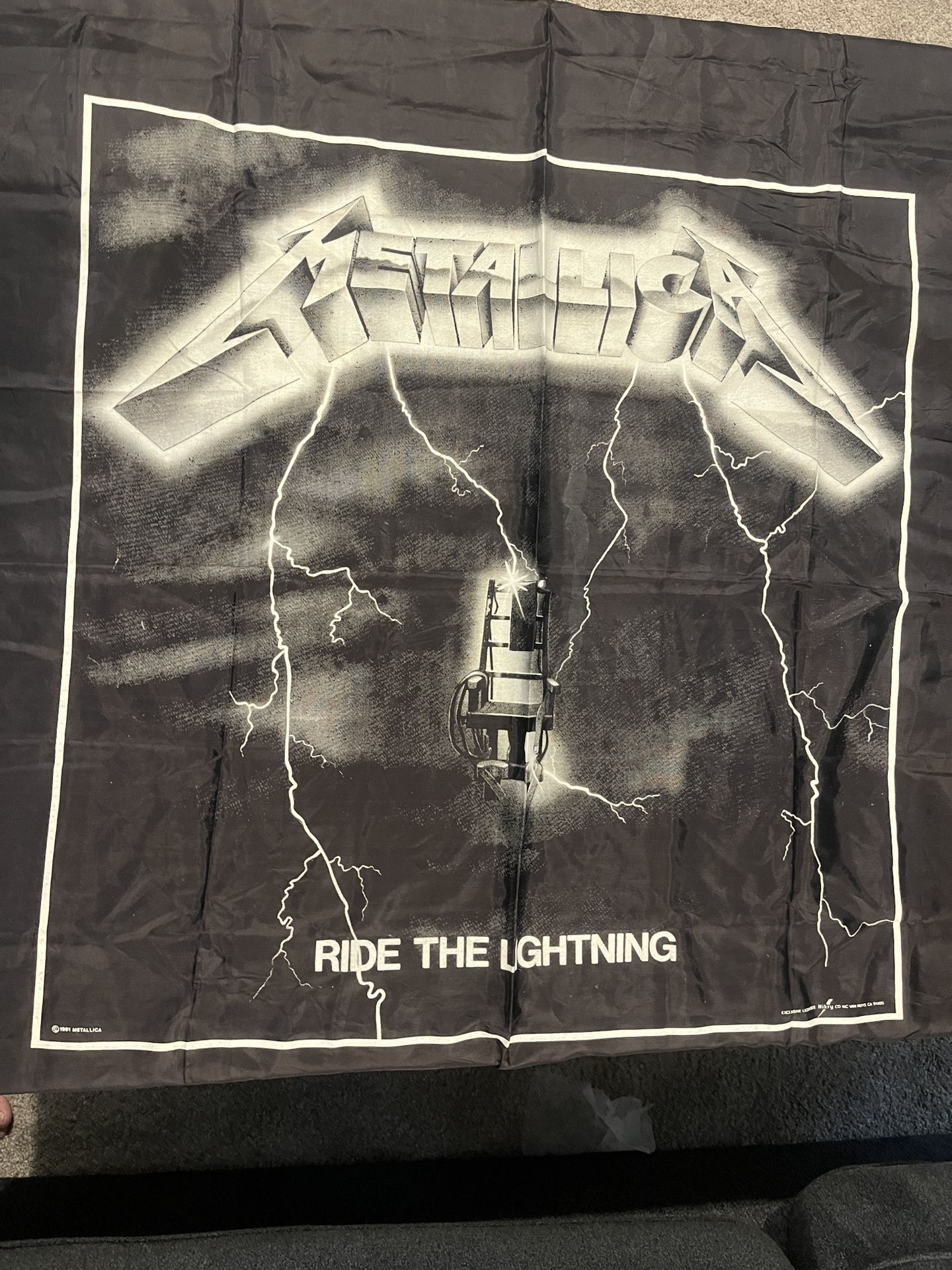 Metallica Rock Vintage 1991 Ride The Lightning Tapestry Wall Silk Banner 42x30