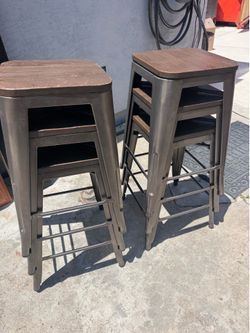 Set of six bar stools