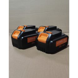 4 PACK Lithium-Ion Battery For DeWalt 20V MAX 6.0Ah 108Wh DCB200 Orange