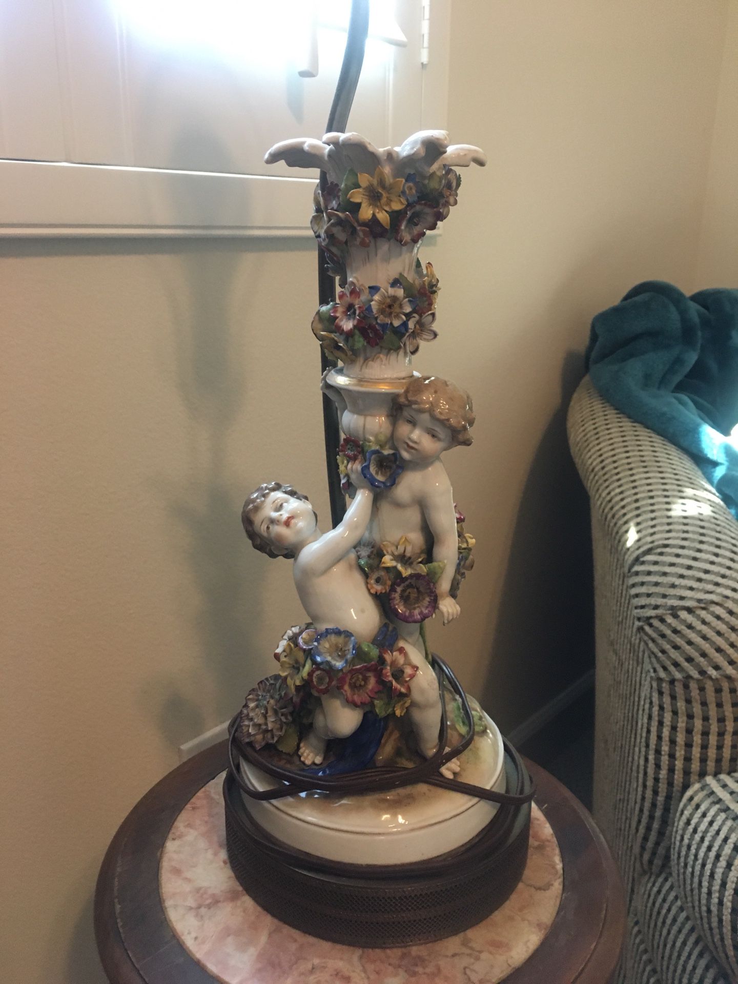 Capodimonte Vintage Candlestick Lamps