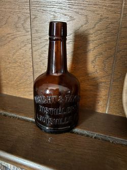 Antique Wright & Taylor Distillers Mini Whiskey Bottle (c. 1890s)