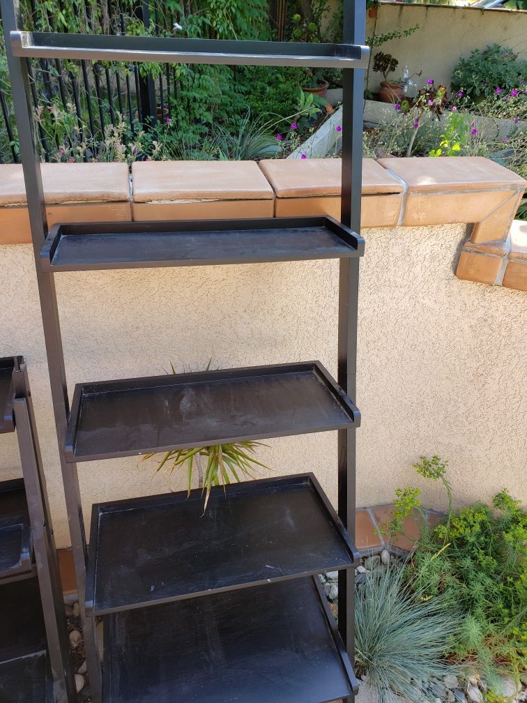 3 4-Tier Black Bookshelves