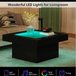 Square LED Coffee Center Table