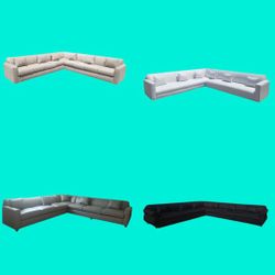 NEW 11x11ft  SECTIONAL COUCHES, GREY  Leather, WHITE LEATHER, GIBSON CREAM, BLACK FABRIC  Sofas / More Color Fabric Available. 