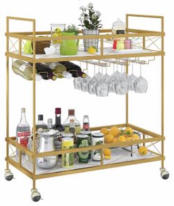 Elegant Gold & White Bar Cart