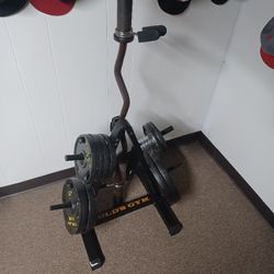 Curling Bar And Weights 