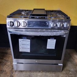 LG InstaView 5 Burner Gas Slide In Stove With Air Fry 30 Wide E 5X