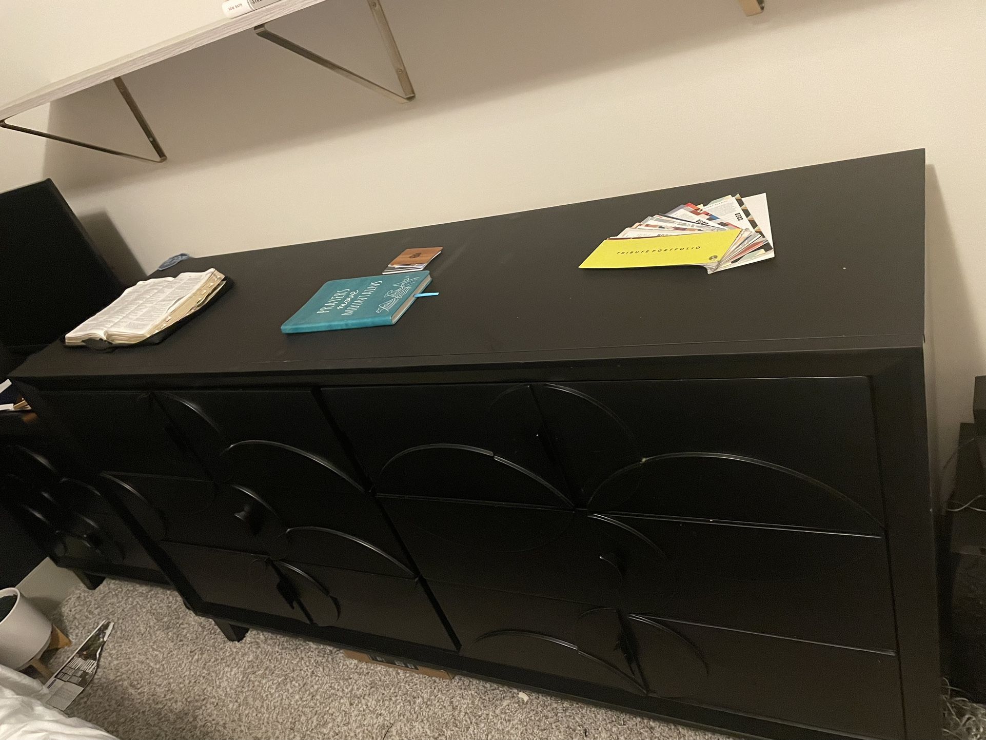 Black 6 Drawer Dresser Real Wood