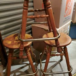 Oak Bar Stools X 3