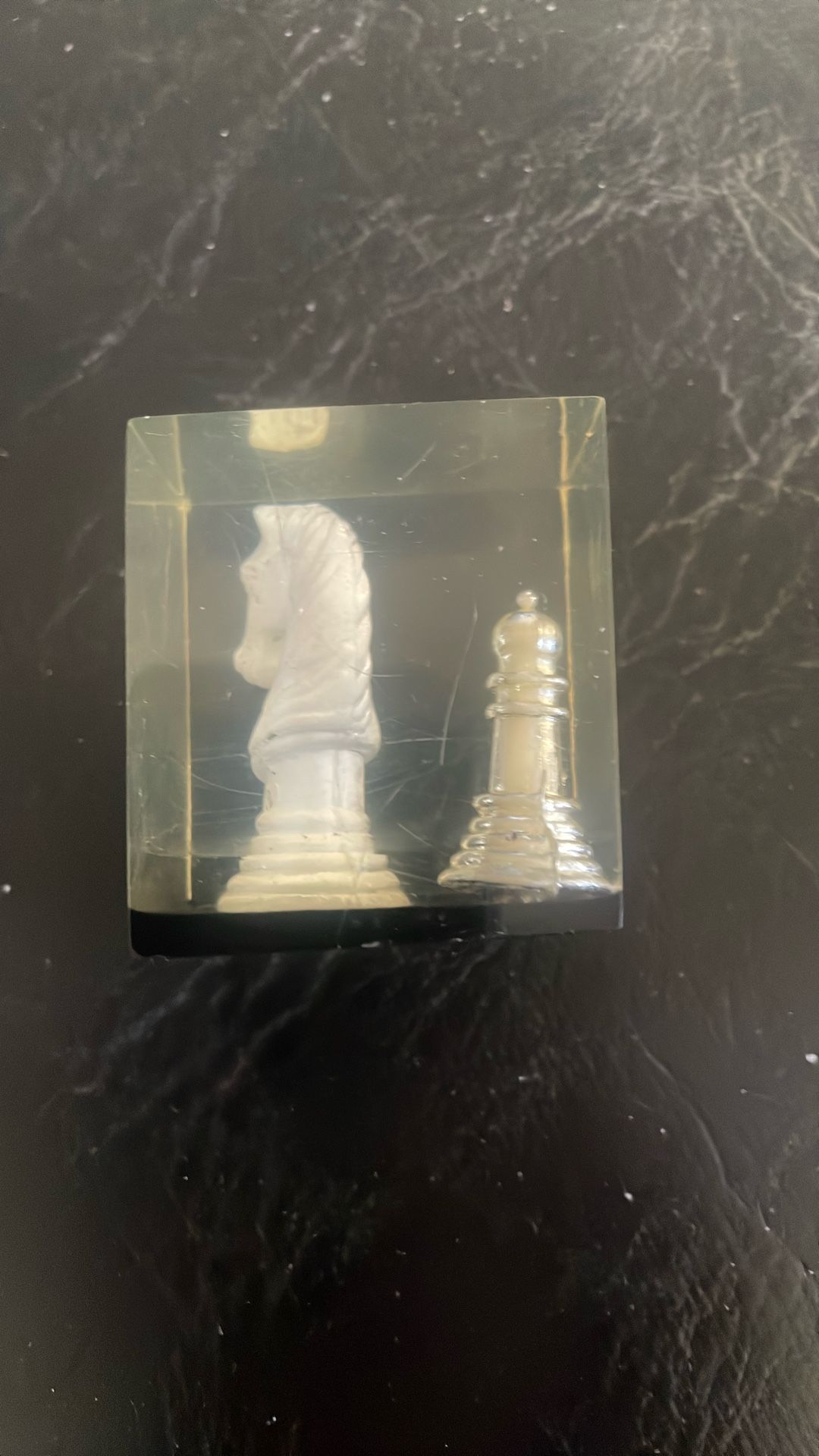Vintage Resin Chess Piece Paperweight