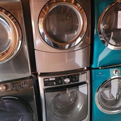 Maytag Front Load Washer And Stackable Gas Dryer Set