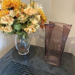 2 FLOWER VASES