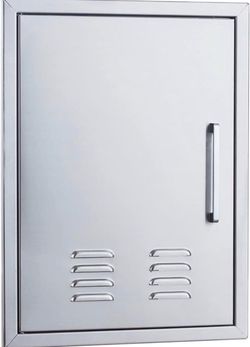 Outdoor Kitchen Ventilation Doors - 17 inches wide × 23 inches high - Stainless Steel Single Access Grill Door with Left Hinge, Flush Mount Brand new 