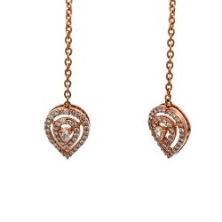 18kt Rose Gold .40ct tw Diamond Dangling Earrings